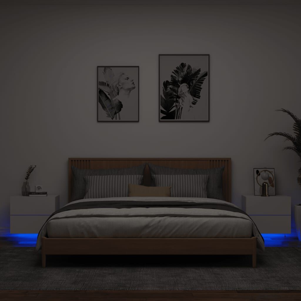 VidaXL Nachtkastjes LED Wit (2 st.) - 42% Korting!