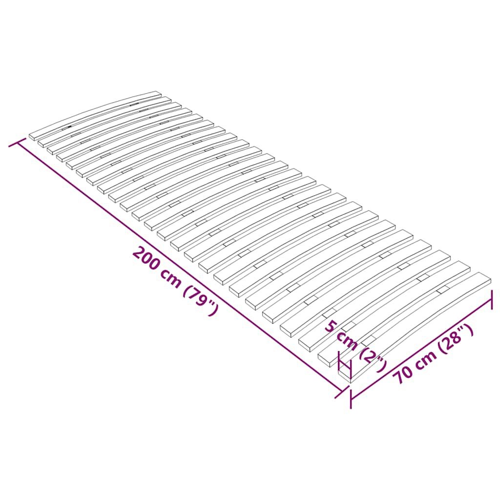 vidaXL Lattenbodem met 24 latten 70x200 cm