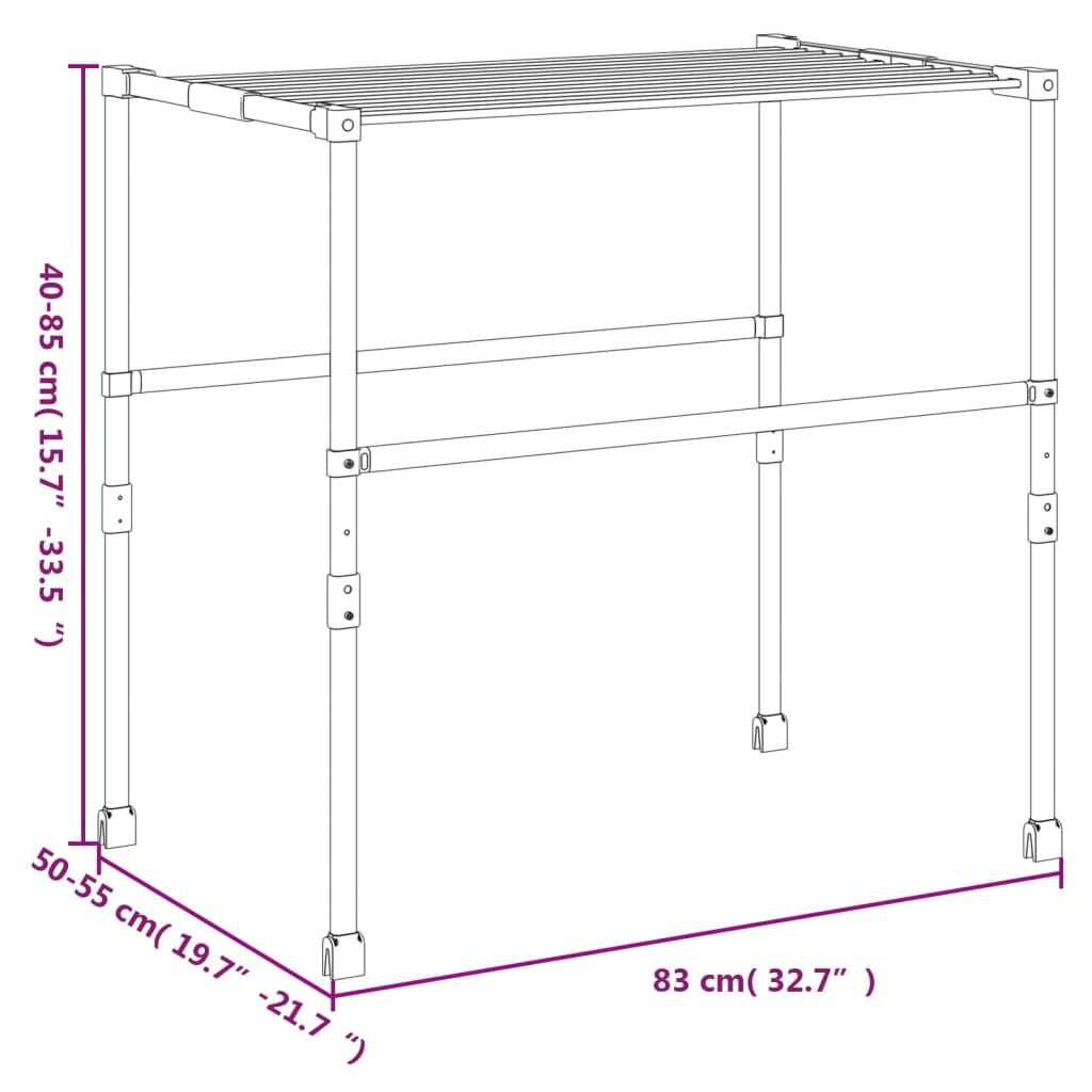 VidaXL Droogrek Aluminium - 83cm - 40% Korting! (Montage Check)