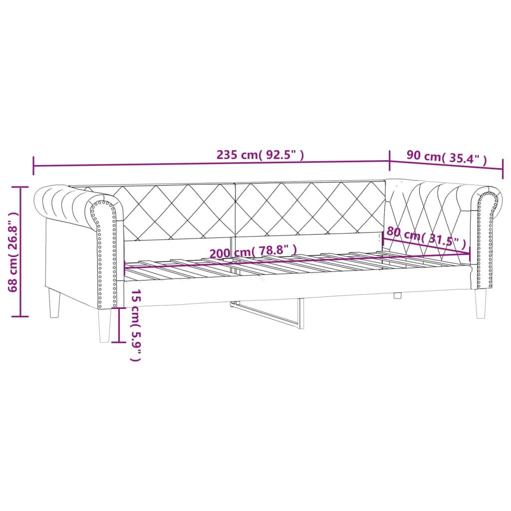 vidaXL Slaapbank Zwart Kunstleer 80x200cm - 60% Korting!