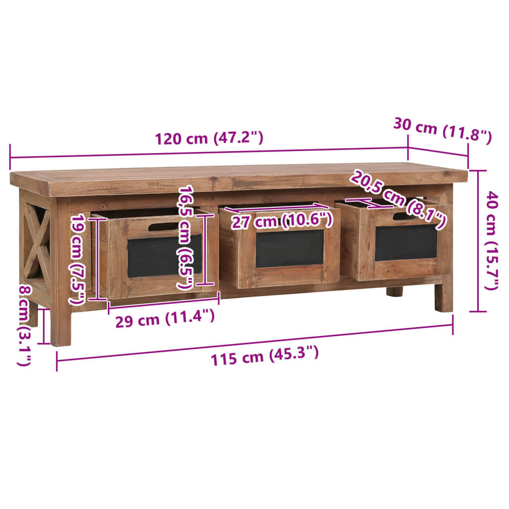 vidaXL TV-Meubel Mahoniehout 120cm - 35% Korting!