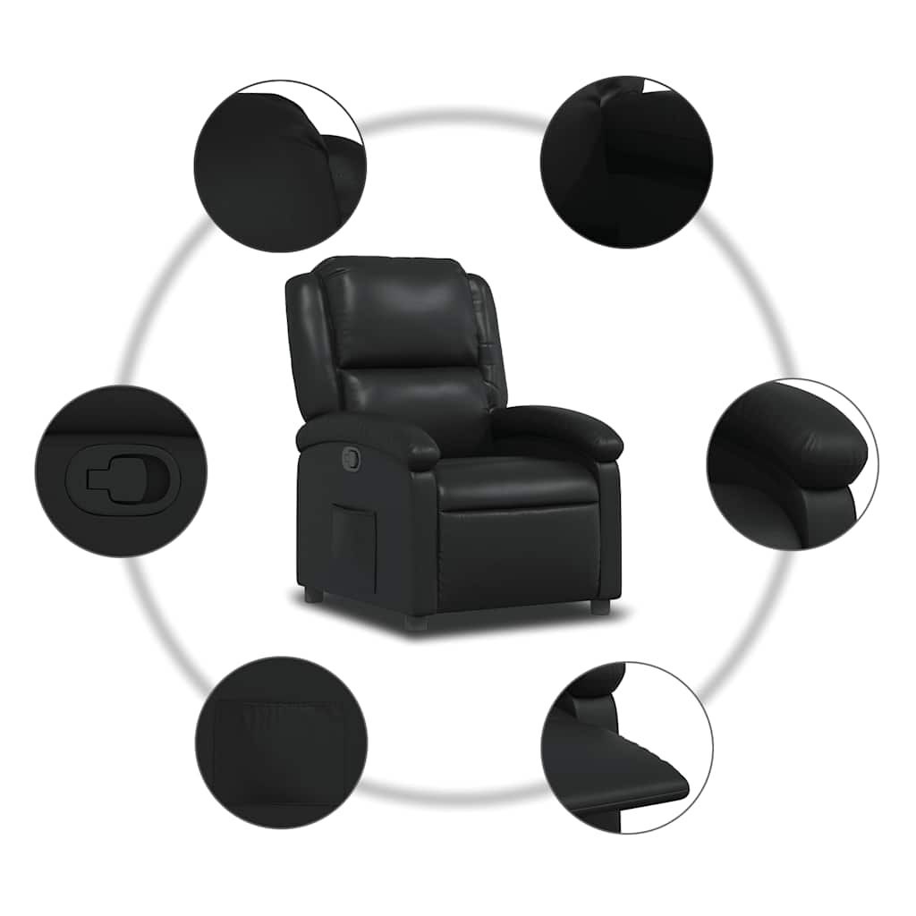 vidaXL Fauteuil verstelbaar kunstleer zwart