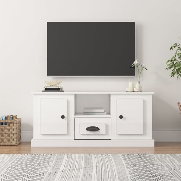 TV-Meubel Wit Hoogglans 100cm - Scheurtje - 55% Korting!