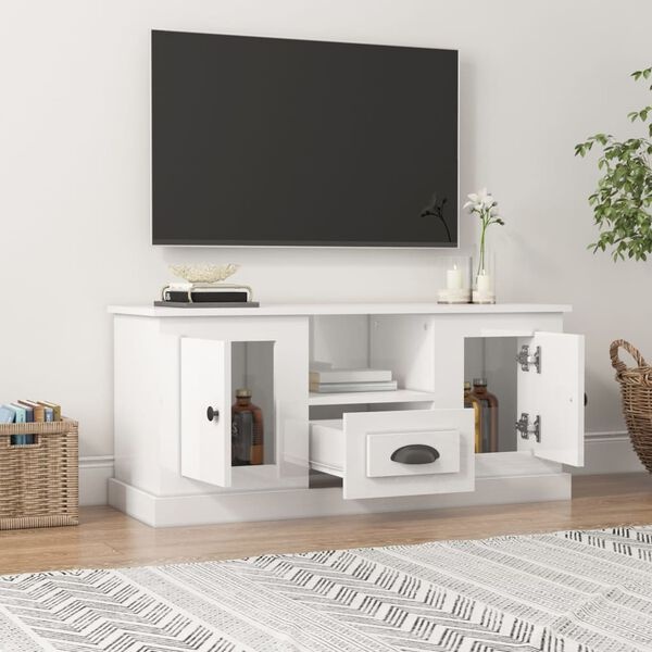 TV-Meubel Wit Hoogglans 100cm - Scheurtje - 55% Korting!