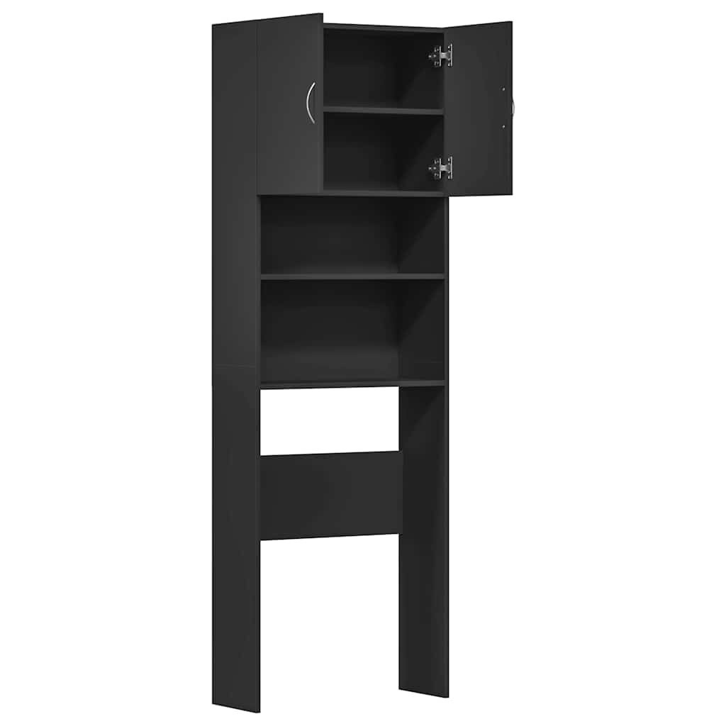vidaXL Wasmachinekast Zwart 64x24x190cm - 40% Korting!