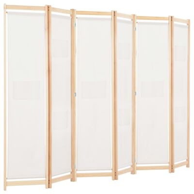 Kamerscherm 6 Panelen Crème 240x170cm - 55% Korting!
