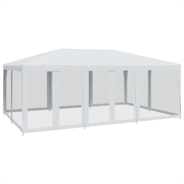 Partytent 6x4m Wit m. Mesh Zijwanden - 55% Korting!