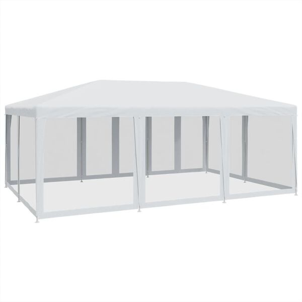 Partytent 6x4m Wit m. Mesh Zijwanden - 55% Korting!