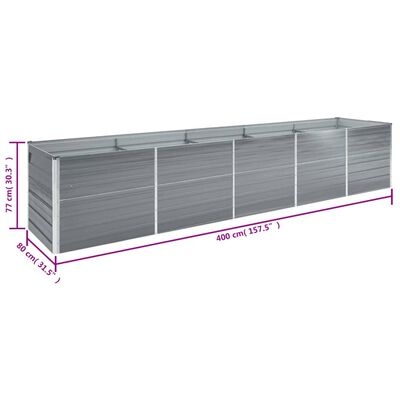 VidaXL Verhoogde Plantenbak 400cm Grijs - 35% Korting!
