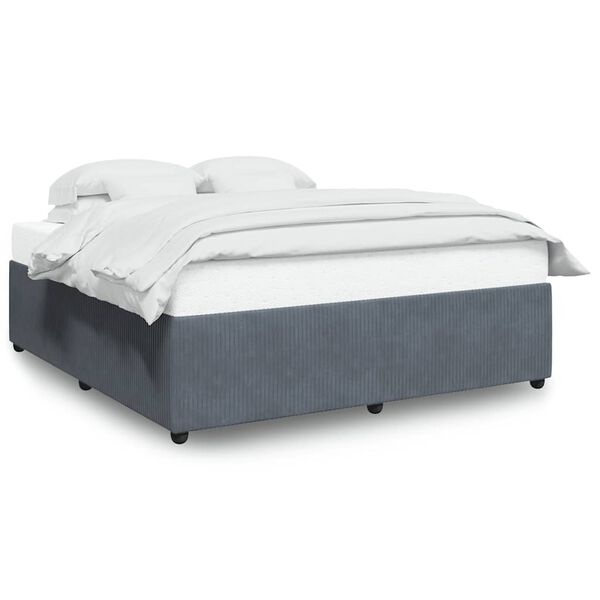 vidaXL Bedframe 200x200 Fluwelen Donkergrijs -35% Korting!