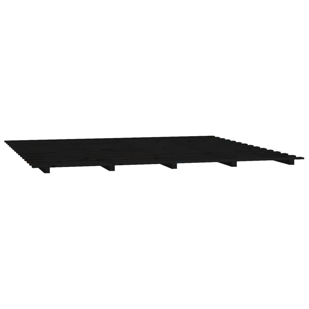 vidaXL Bedframe massief grenenhout zwart 160x200 cm