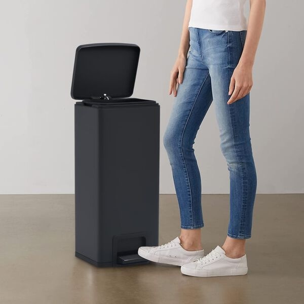 VidaXL Pedaalemmer 30L RVS Zwart - 40% Korting!
