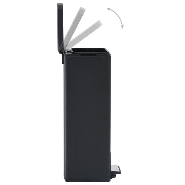 VidaXL Pedaalemmer 30L RVS Zwart - 40% Korting!