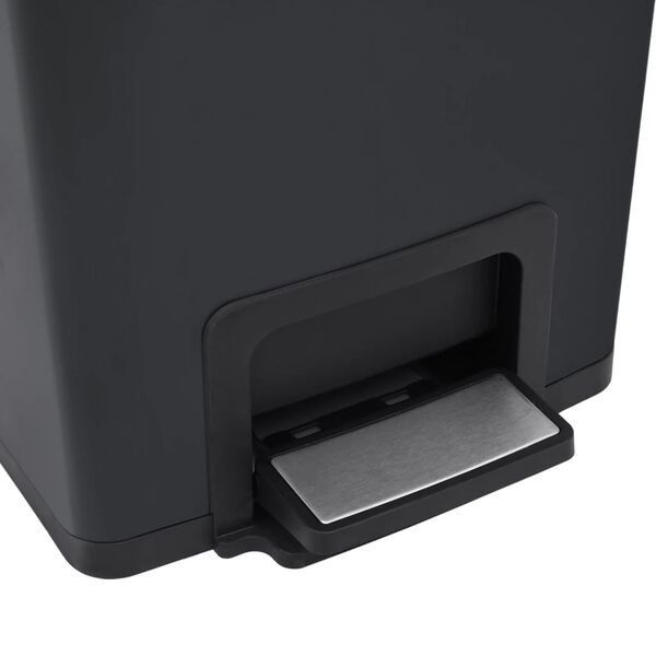 VidaXL Pedaalemmer 30L RVS Zwart - 40% Korting!