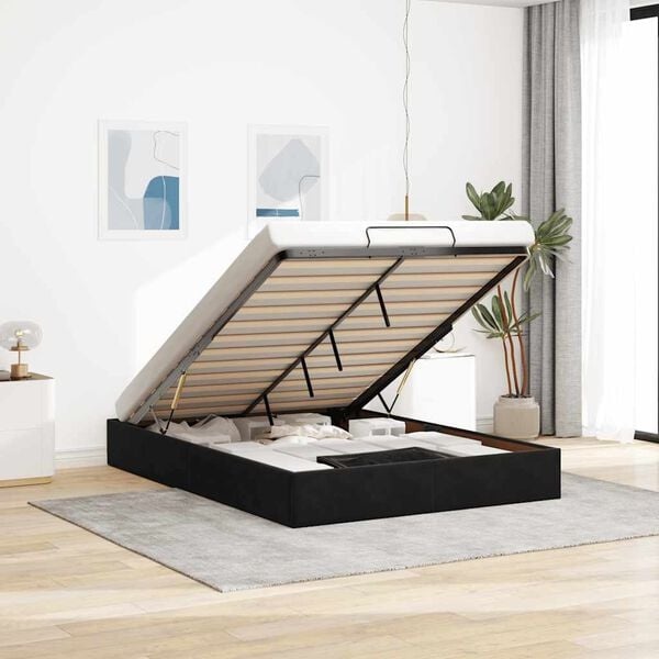 vidaXL Ottomaan Bed 140x190cm Zwart - 40% Korting!