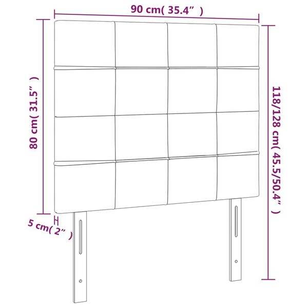 vidaXL Hoofdborden 2x 90cm Taupe - 35% Korting!