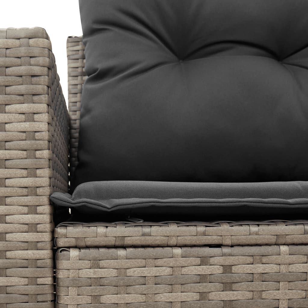 Tuinbank 2-zits grijs rattan met kussens -40%