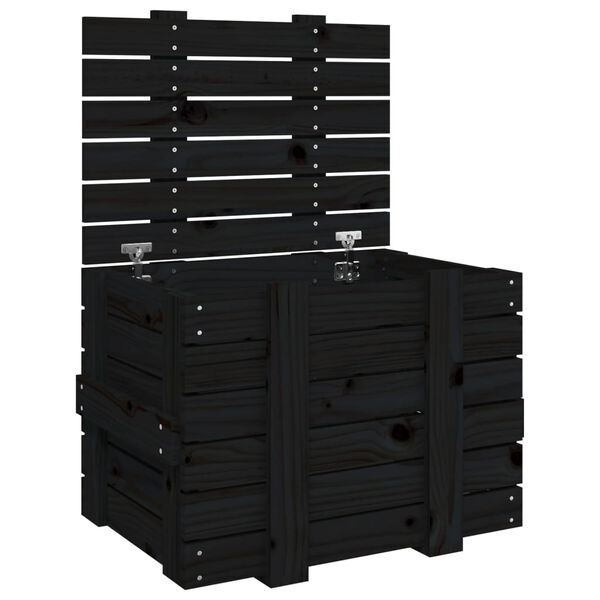 VidaXL Opbergbox Zwart Grenenhout 58cm - 35% Korting!