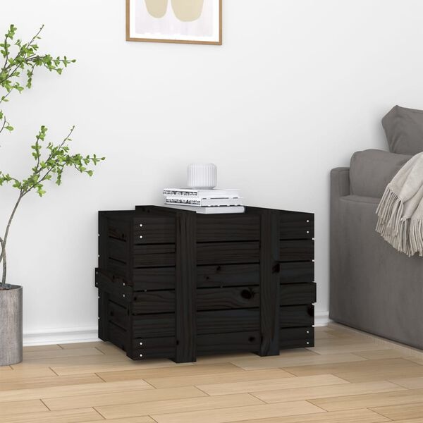 VidaXL Opbergbox Zwart Grenenhout 58cm - 35% Korting!