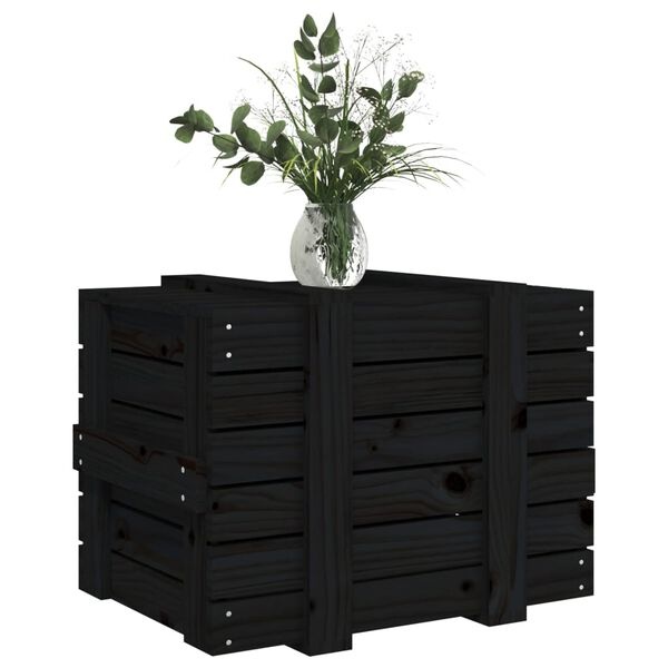 VidaXL Opbergbox Zwart Grenenhout 58cm - 35% Korting!