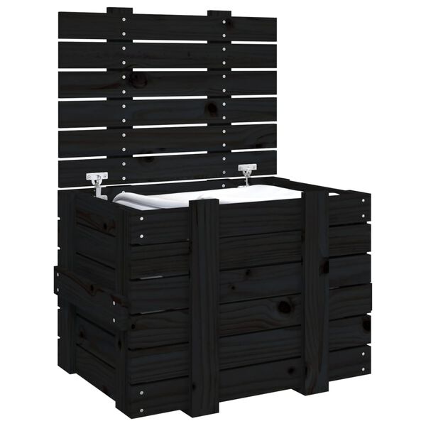 VidaXL Opbergbox Zwart Grenenhout 58cm - 35% Korting!