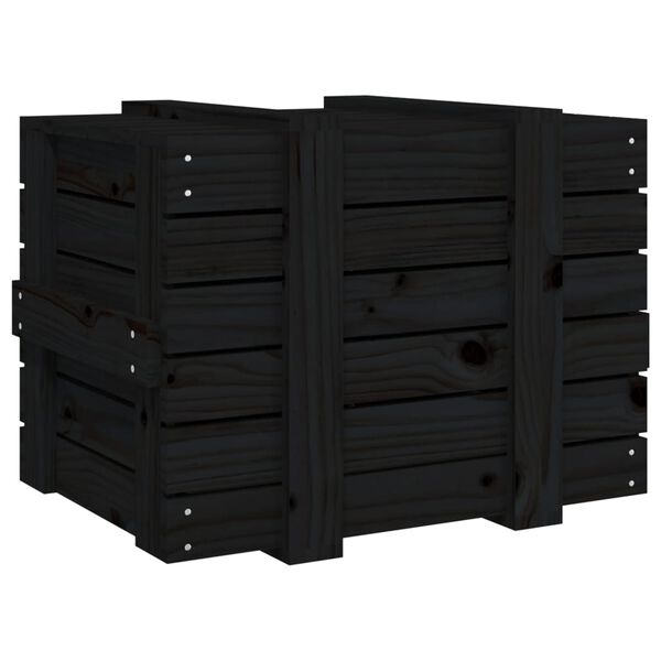 VidaXL Opbergbox Zwart Grenenhout 58cm - 35% Korting!