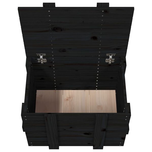 VidaXL Opbergbox Zwart Grenenhout 58cm - 35% Korting!