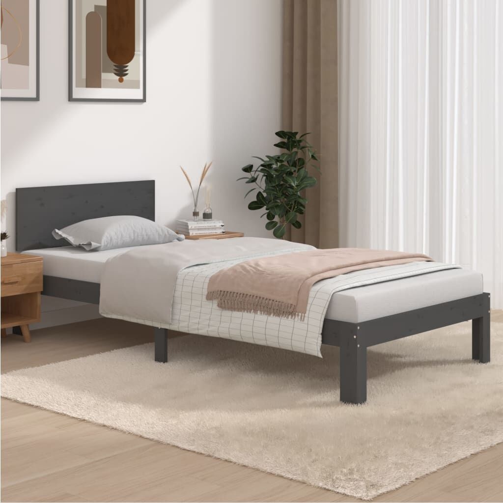 Retourdeal: Grenen Bedframe Grijs 90x200 - 35% Korting!