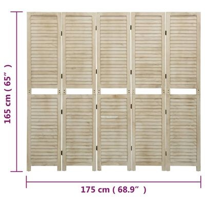 Kamerscherm 5 Panelen Paulownia - 55% Korting! (Scheur)