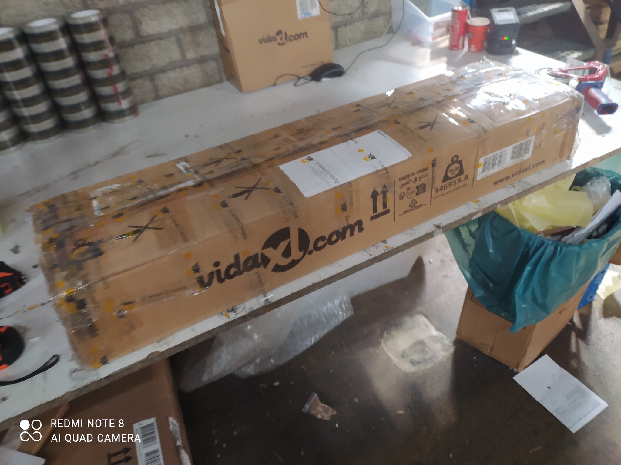 VidaXL Bedframe 100x200 Donkergrijs -55%! (Vlek, Montageset Incompleet)