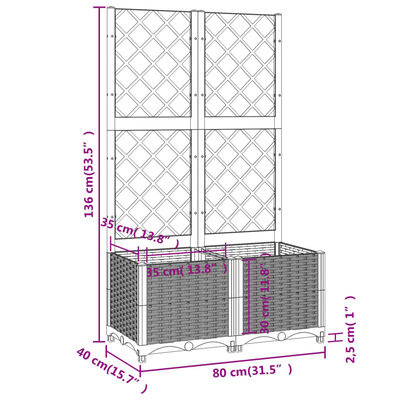VidaXL Plantenbak met Latwerk 80x40x136cm Zwart - 35% Korting!