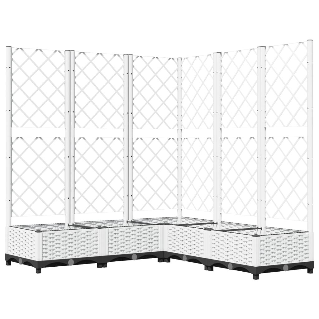 vidaXL Plantenbak met Latwerk Wit - 120cm - 40% Korting!
