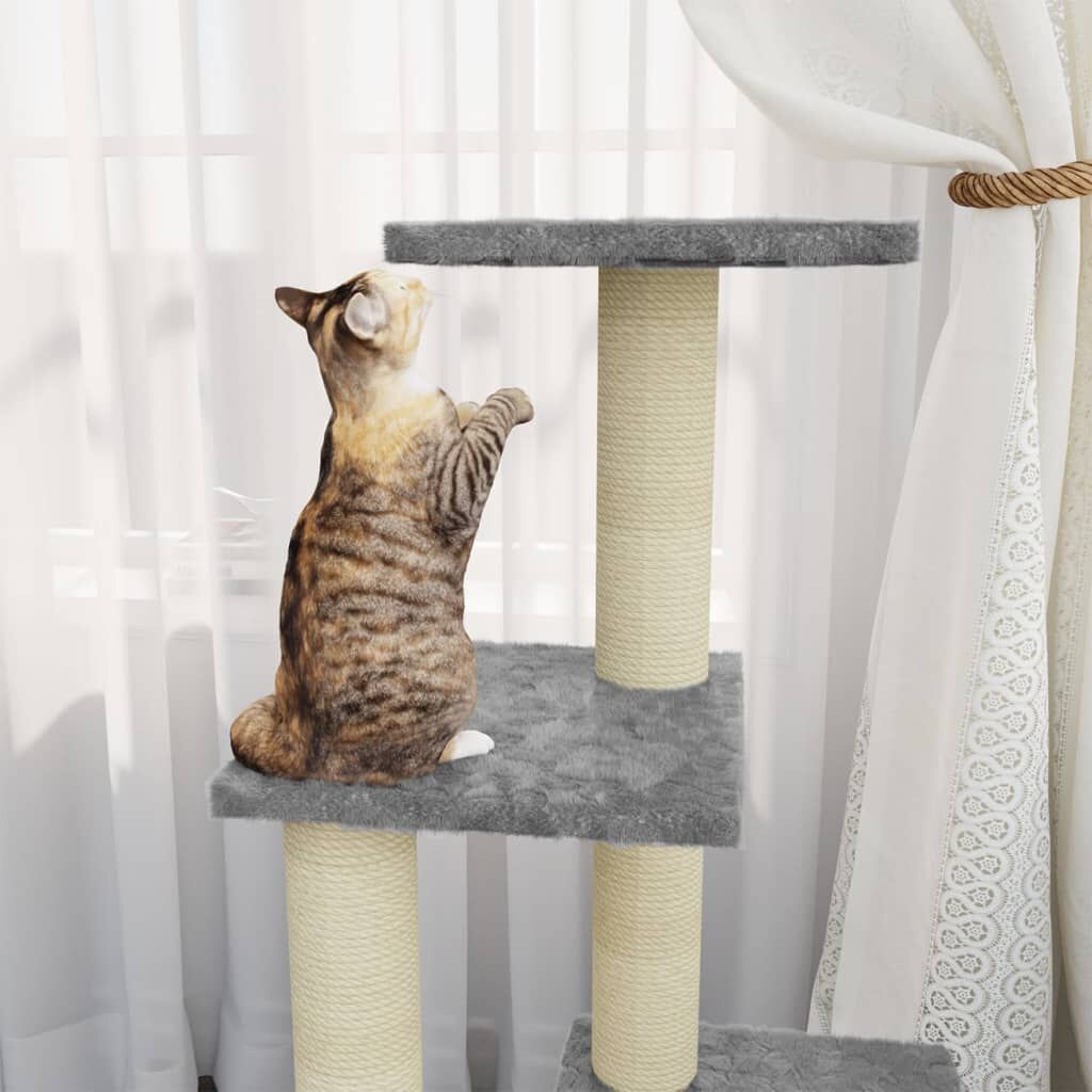 Kattenmeubel met Krabpalen 92cm Lichtgrijs - 55% Korting!