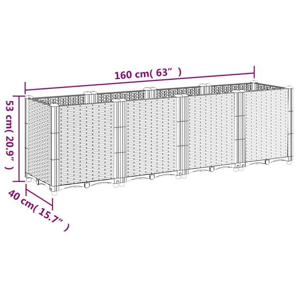 VidaXL Plantenbak Grijs 160cm - 35% Korting! Zo Goed Als Nieuw