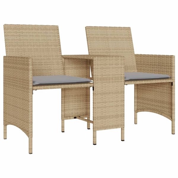 Tuinbank 2-zits met Tafel & Voetenbanken Beige -35%