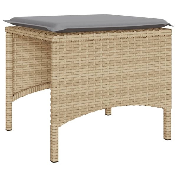 Tuinbank 2-zits met Tafel & Voetenbanken Beige -35%
