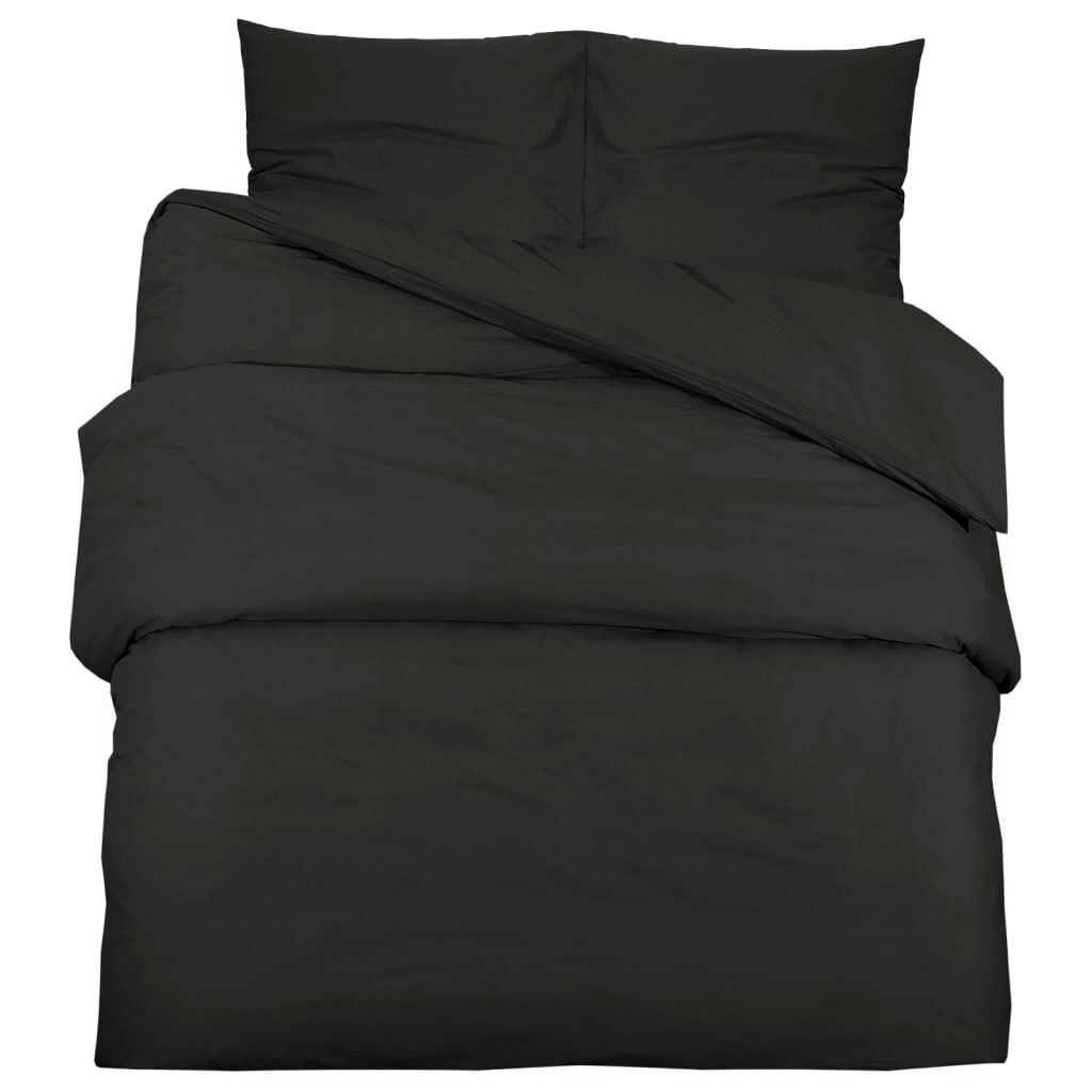 vidaXL Dekbedovertrekset Zwart 260x220cm - 40% Korting!