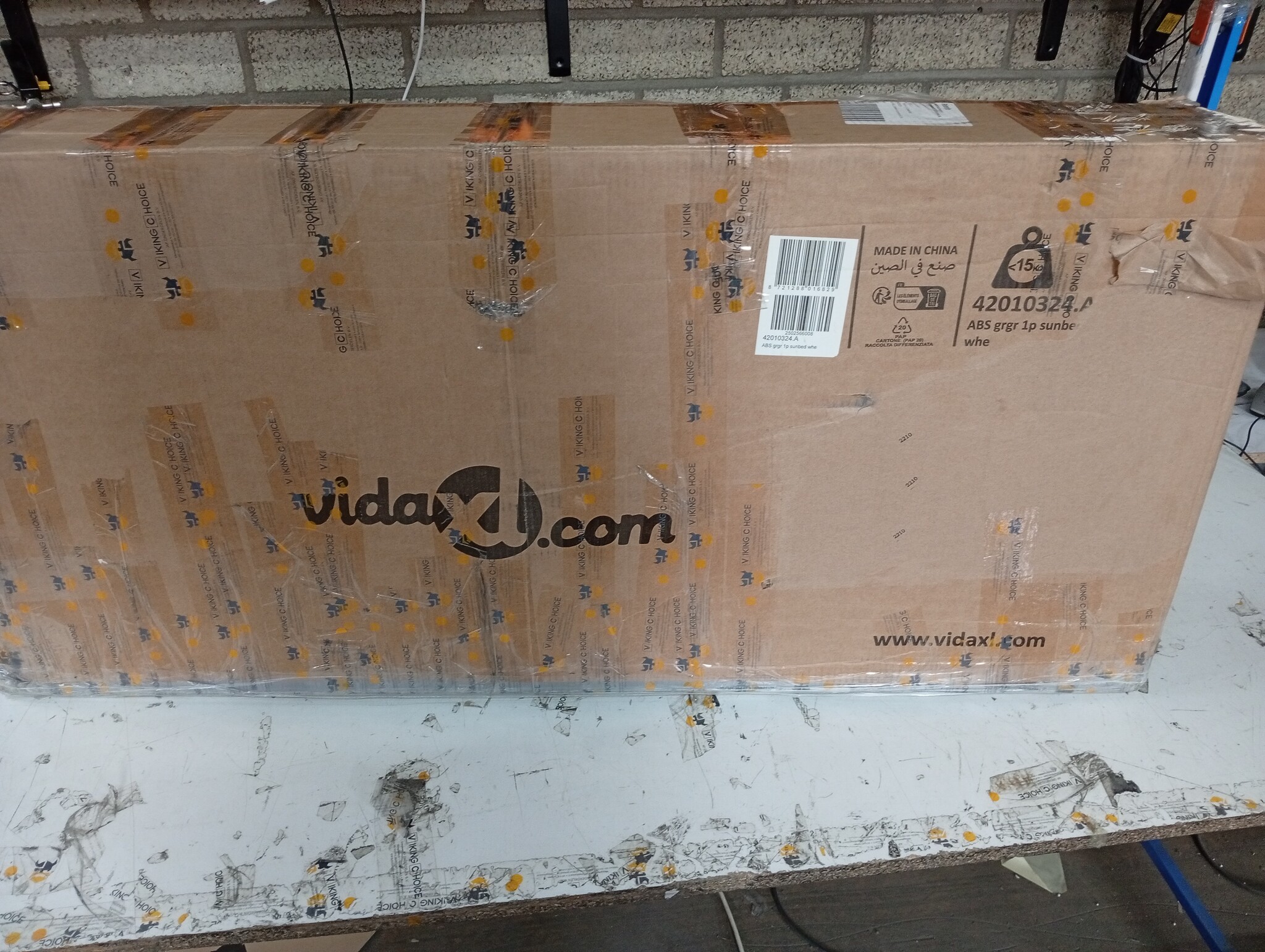 vidaXL Ligbed Antraciet met Kussen & Wielen - Retourdeal 40% Korting!