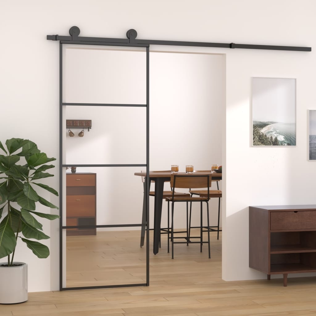 vidaXL Schuifdeur 76x205cm Zwart - 35% Korting!