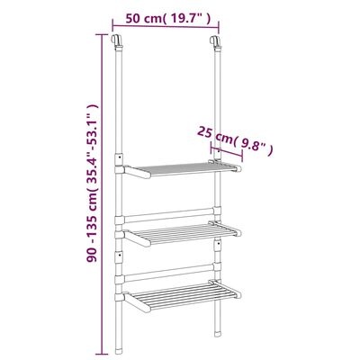 VidaXL Hangend Droogrek 3-laags Aluminium - 35% Korting!