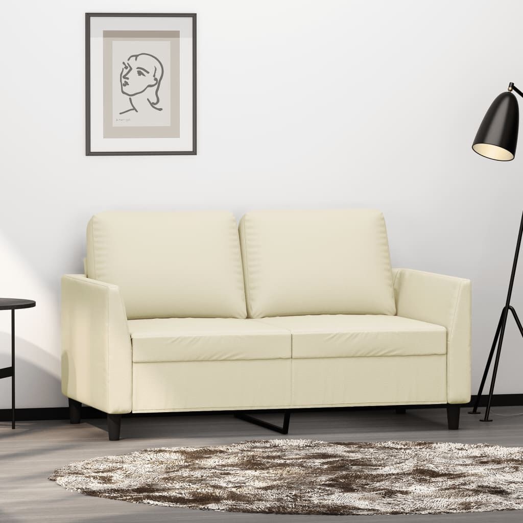 VidaXL Crème 2-zitsbank Kunstleer - 120cm - 35% Korting!