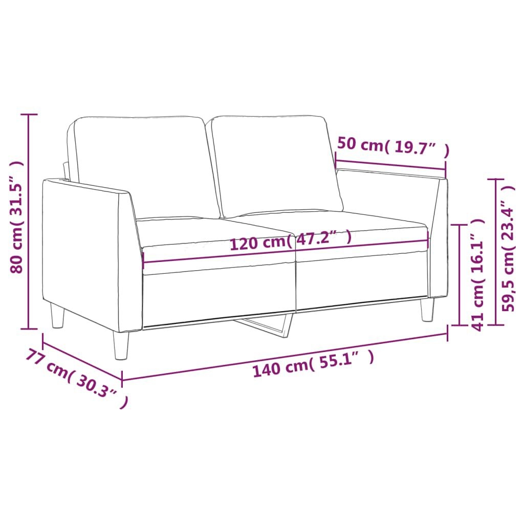VidaXL Crème 2-zitsbank Kunstleer - 120cm - 35% Korting!