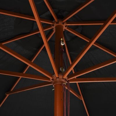 vidaXL Parasol Zwart 350cm - 40% Korting! (Zonder Handleiding)