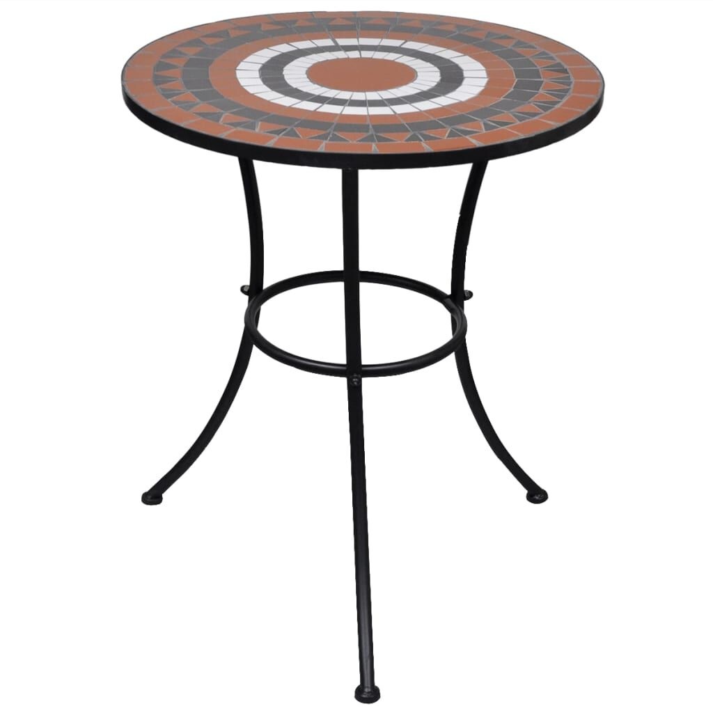 vidaXL Bistrotafel Mozaïek Terracotta/Wit - 60cm - 55% Korting!