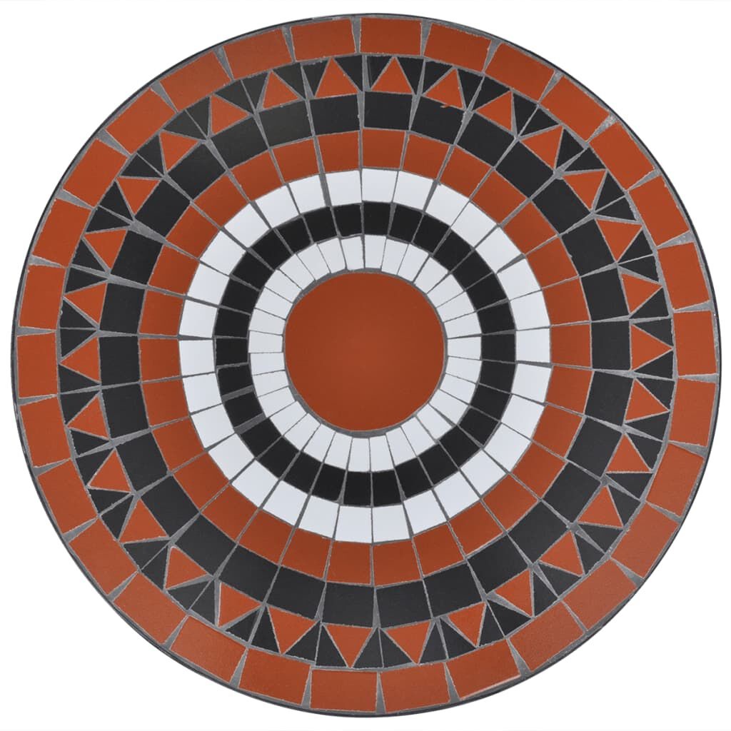 vidaXL Bistrotafel Mozaïek Terracotta/Wit - 60cm - 55% Korting!