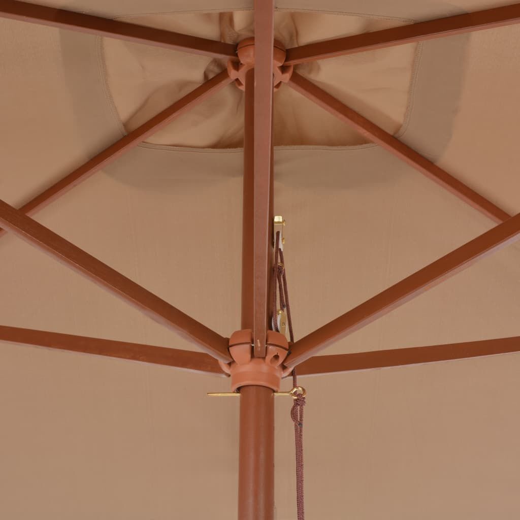vidaXL Parasol 200x300cm Taupe - 40% Korting! Houten Paal