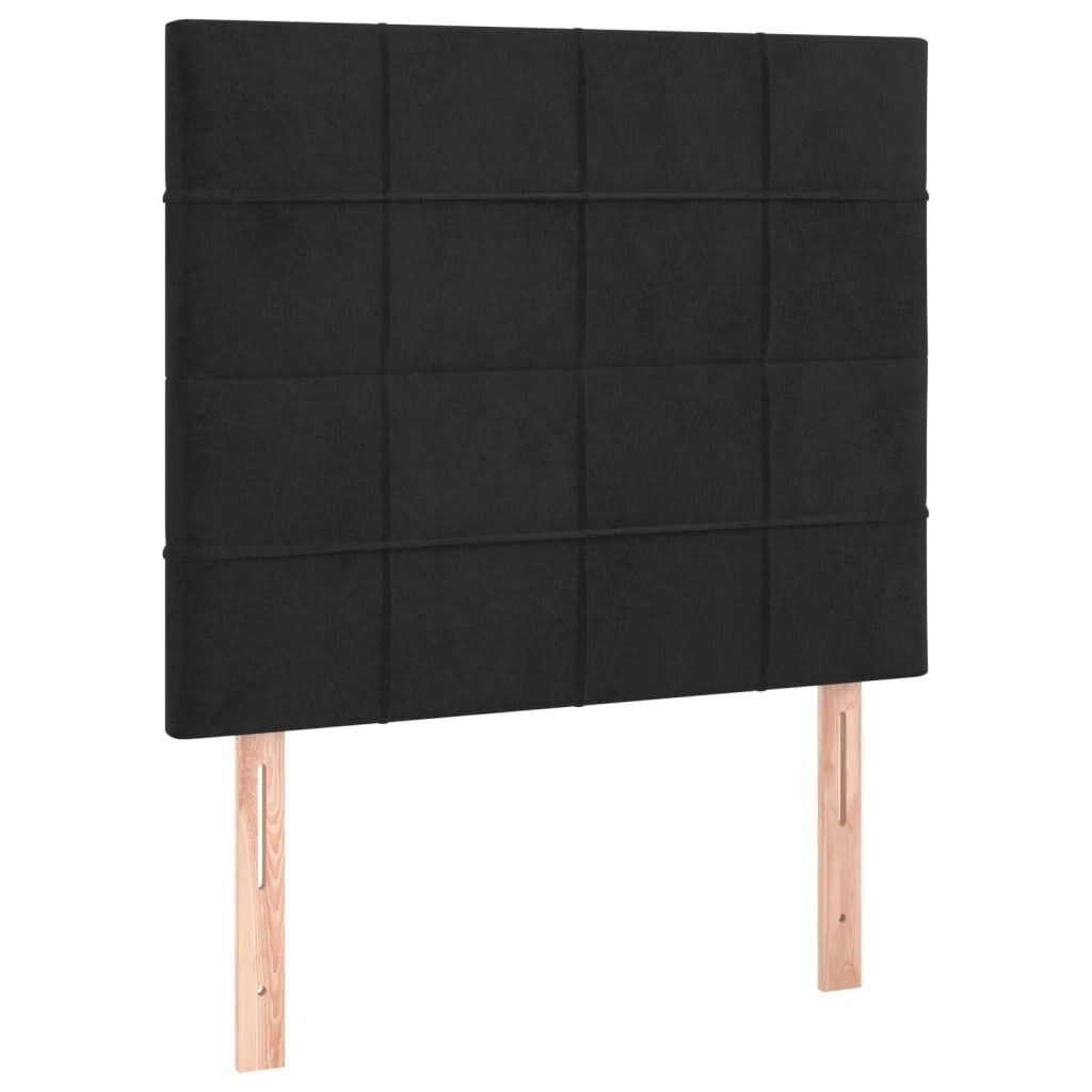 2x Zwarte Fluweel Hoofdborden 90cm - 40% Korting!