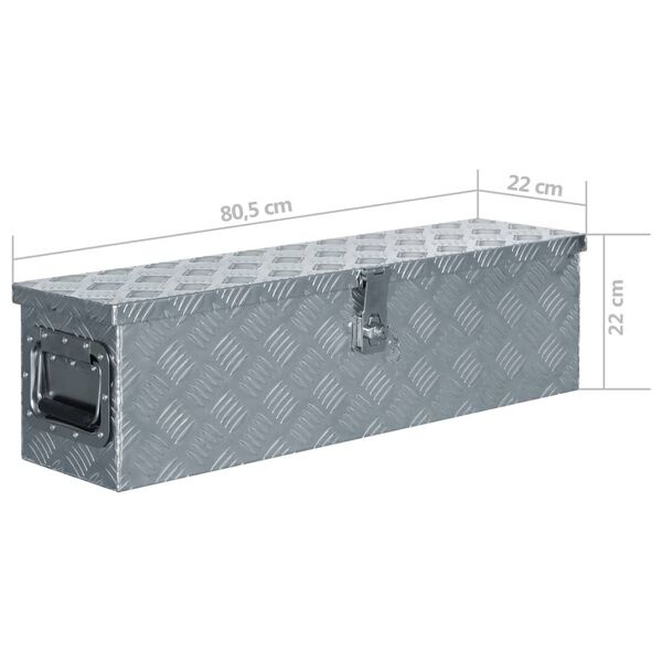Aluminium Kist 80,5cm - Zilver - 35% Korting!