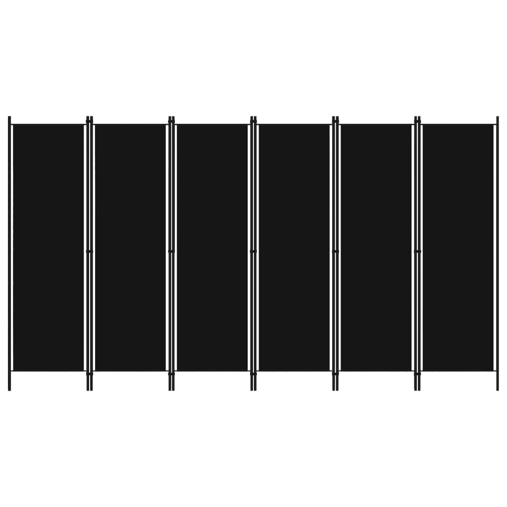 Kamerscherm 6 Panelen Zwart 300x180cm - 40% Korting!