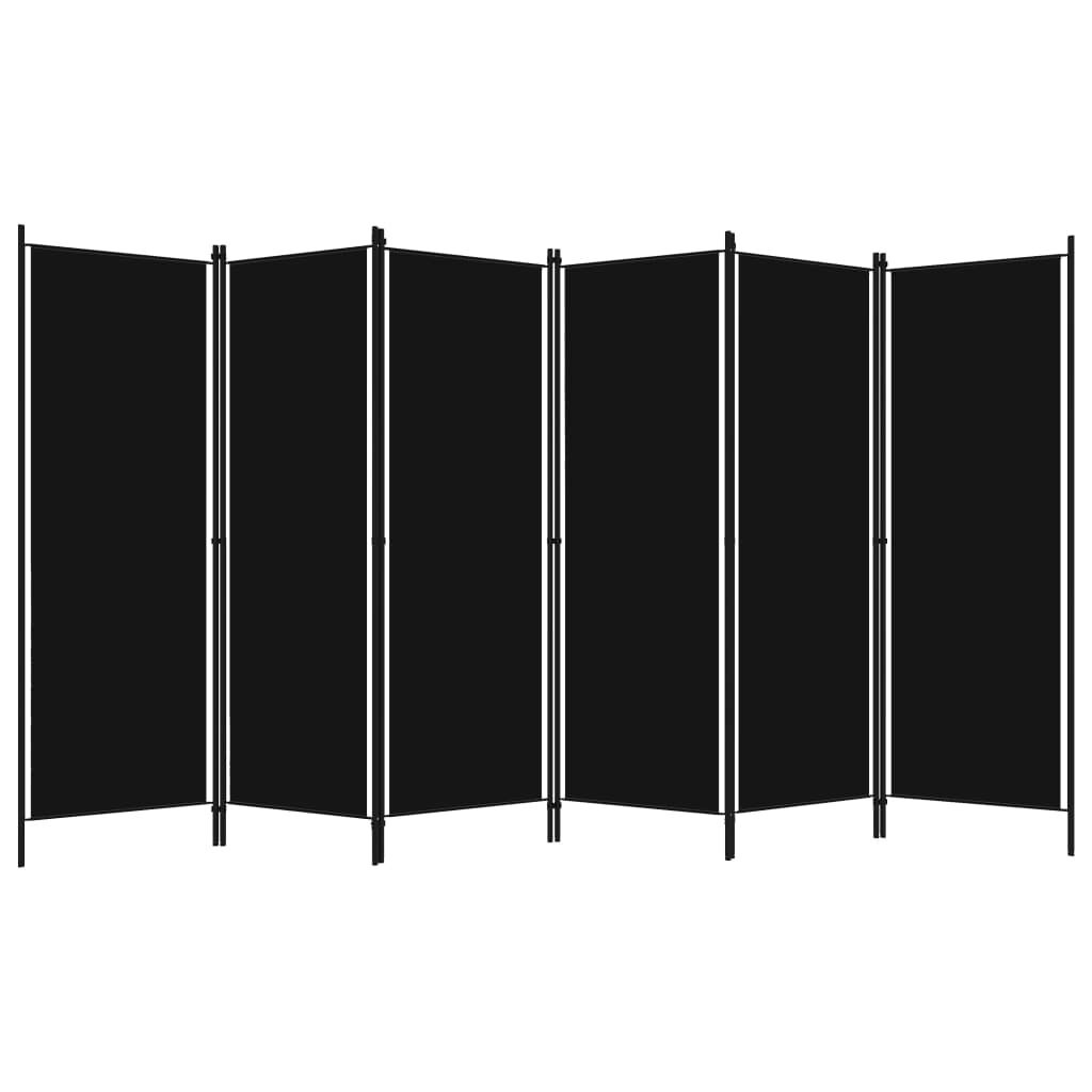 Kamerscherm 6 Panelen Zwart 300x180cm - 40% Korting!